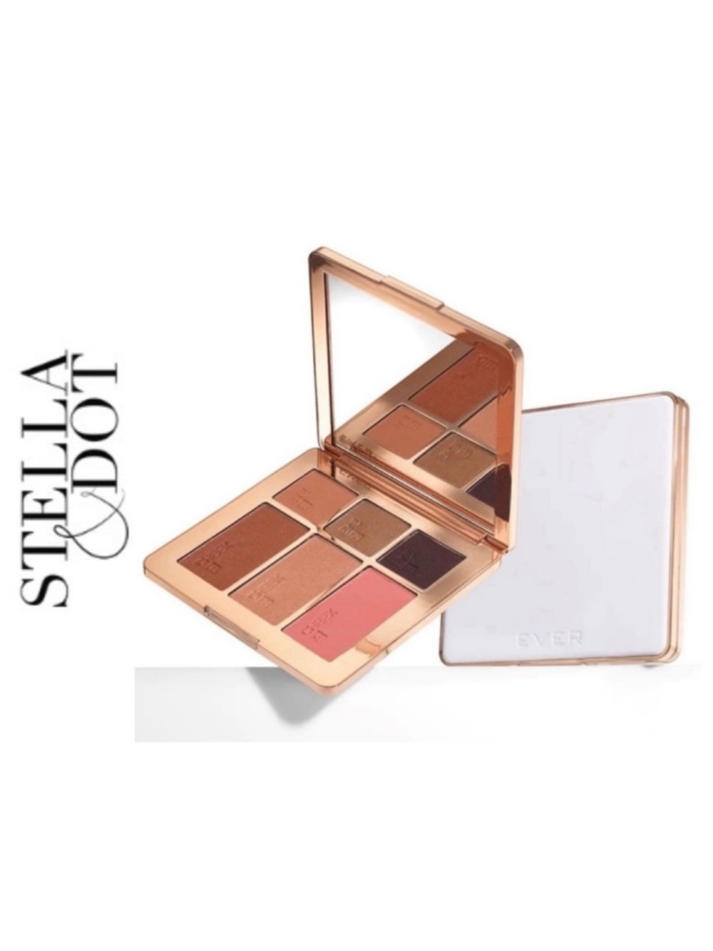 NWT Ever Beauty by Stella & Dot Out The Door
Cheek & Eye Palette in Bold & Brave